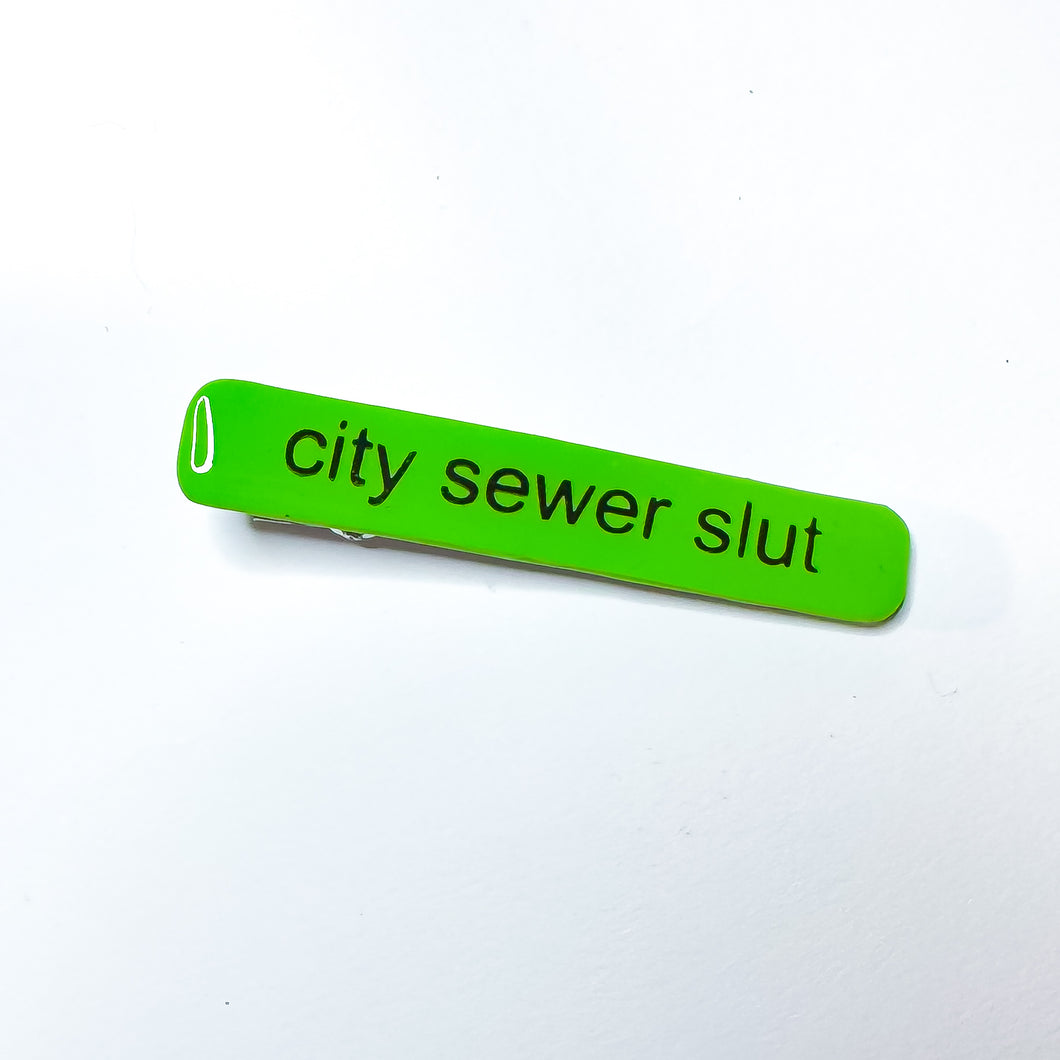 City Sewer Sl*t Clay Hair Clip