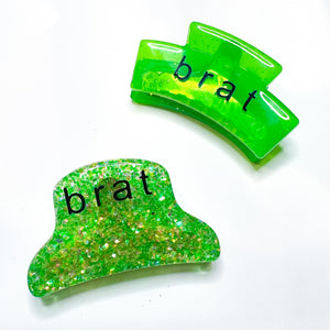 Brat Green Glitter Claw Clip