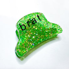 Load image into Gallery viewer, Brat Green Glitter Claw Clip
