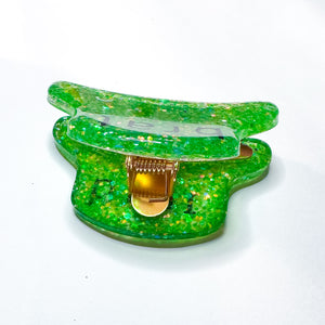 Brat Green Glitter Claw Clip