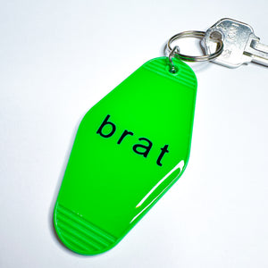 Charli XCX Brat Green Retro Motel Keychain