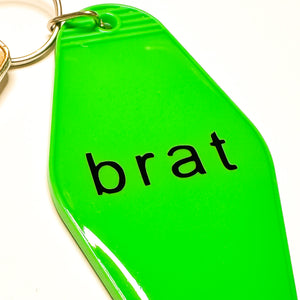 Charli XCX Brat Green Retro Motel Keychain