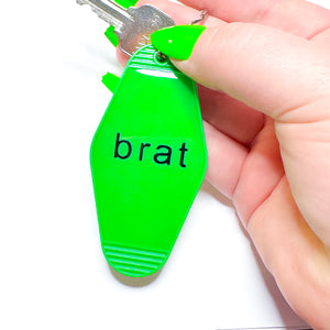 Charli XCX Brat Green Retro Motel Keychain