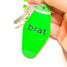 Load image into Gallery viewer, Charli XCX Brat Green Retro Motel Keychain
