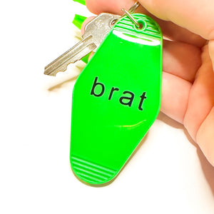 Charli XCX Brat Green Retro Motel Keychain