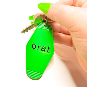 Charli XCX Brat Green Retro Motel Keychain