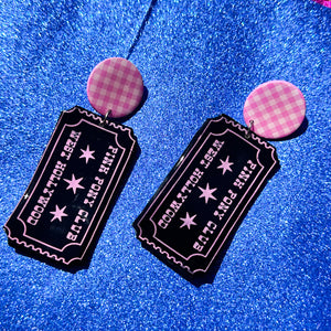 Pink Pony Club Admit One Chappell Roan Dangle Earrings