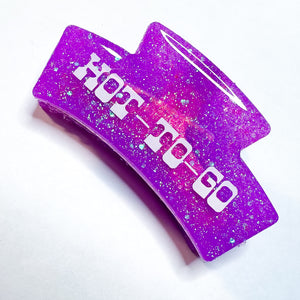 HOT-TO-GO Purple Glitter Resin Half Claw Clip