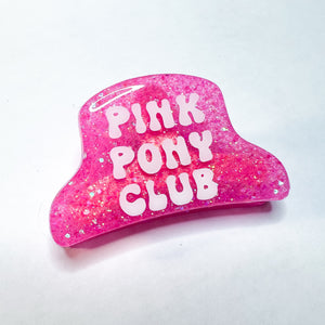 Pink Pony Club Glitter Resin Half Claw Clip