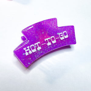 HOT-TO-GO Purple Glitter Resin Half Claw Clip