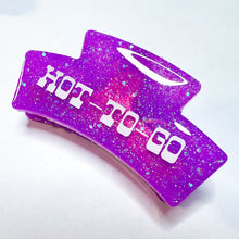 Load image into Gallery viewer, HOT-TO-GO Purple Glitter Resin Half Claw Clip
