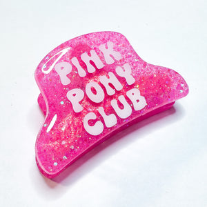 Pink Pony Club Glitter Resin Half Claw Clip