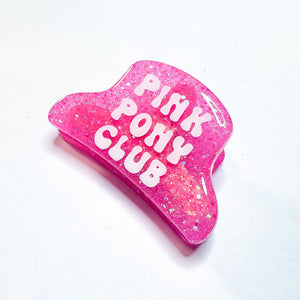 Pink Pony Club Glitter Resin Half Claw Clip