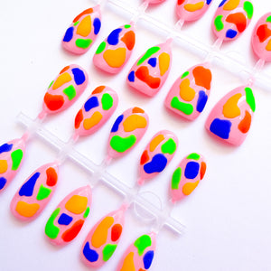 Fruit Punch Terrazzo Blob Press On Nails
