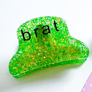 Brat Green Glitter Claw Clip