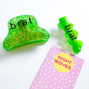 Brat Green Glitter Claw Clip