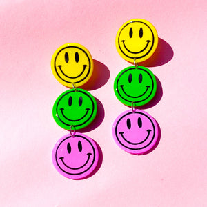 Smiley Face Dangle Earrings