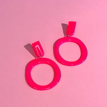 Load image into Gallery viewer, Ne-on She Betta Don&#39;t Barbie Hoop Dangle Earrings
